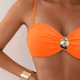 Dames Bikini met Bandeautop en Hoge Taille