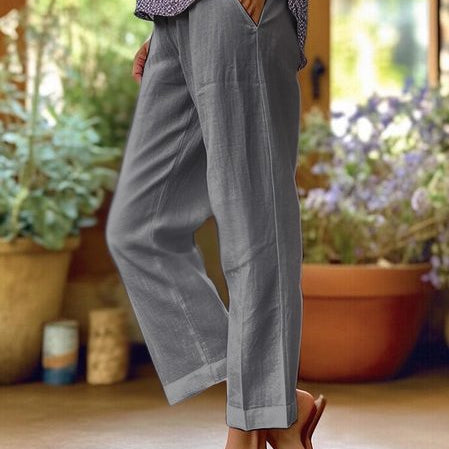 Dames Wijde Broek met Elastische Taille