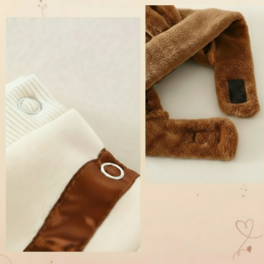 LittleSnow pluche babyset – romper, muts en shirt in zachte, warme stof voor comfort en schattige winterlooks.