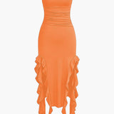 Strapless Maxi Jurk met Ruches