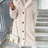 Luvana dames elegante teddy jas in diverse kleuren – zachte, warme teddy stof, comfortabele pasvorm en chique, tijdloze uitstraling.