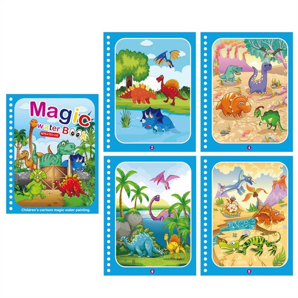 Magic Water Book herbruikbaar kleurboek voor kinderen – creatief en educatief waterkleurboek dat tekenen zonder rommel mogelijk maakt, ideaal voor eindeloos speelplezier.