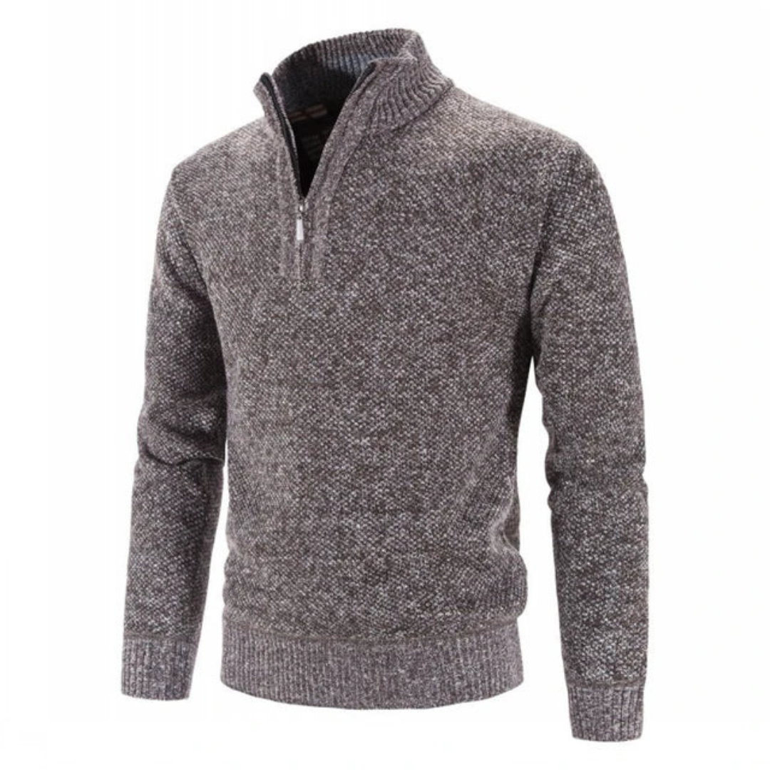 Alvaro heren warme pullover met halve rits in diverse kleuren – zachte stof, comfortabele pasvorm en ideale casual winterstijl.