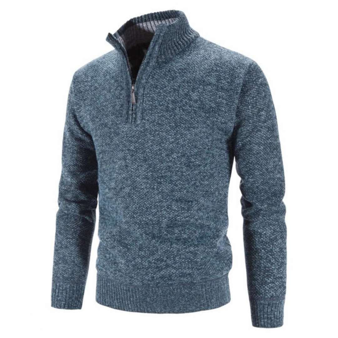 Alvaro heren warme pullover met halve rits in diverse kleuren – zachte stof, comfortabele pasvorm en ideale casual winterstijl.