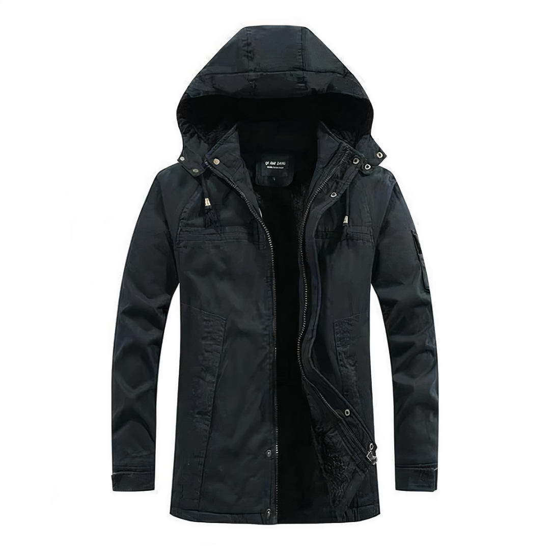 Heren parka winterjas in donkergroen – wind- en waterdicht materiaal, warme voering en comfortabele pasvorm voor koude dagen.