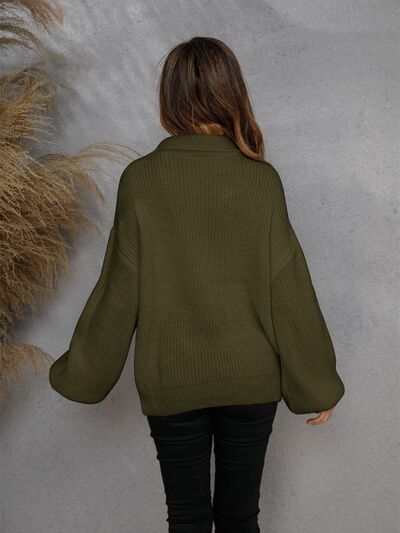 Casual dames sweater met halve rits, comfortabel en stijlvol voor dagelijks gebruik.