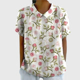 Dames blouse met bloemenprint en korte mouwen