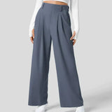 Dames broek met plooien en wijde pijpen