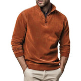 Fleece trui met opstaande kraag en halve rits