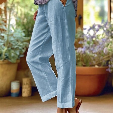 Dames Wijde Broek met Elastische Taille