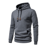 Sweater met capuchon, ribboorden en kangoeroezak