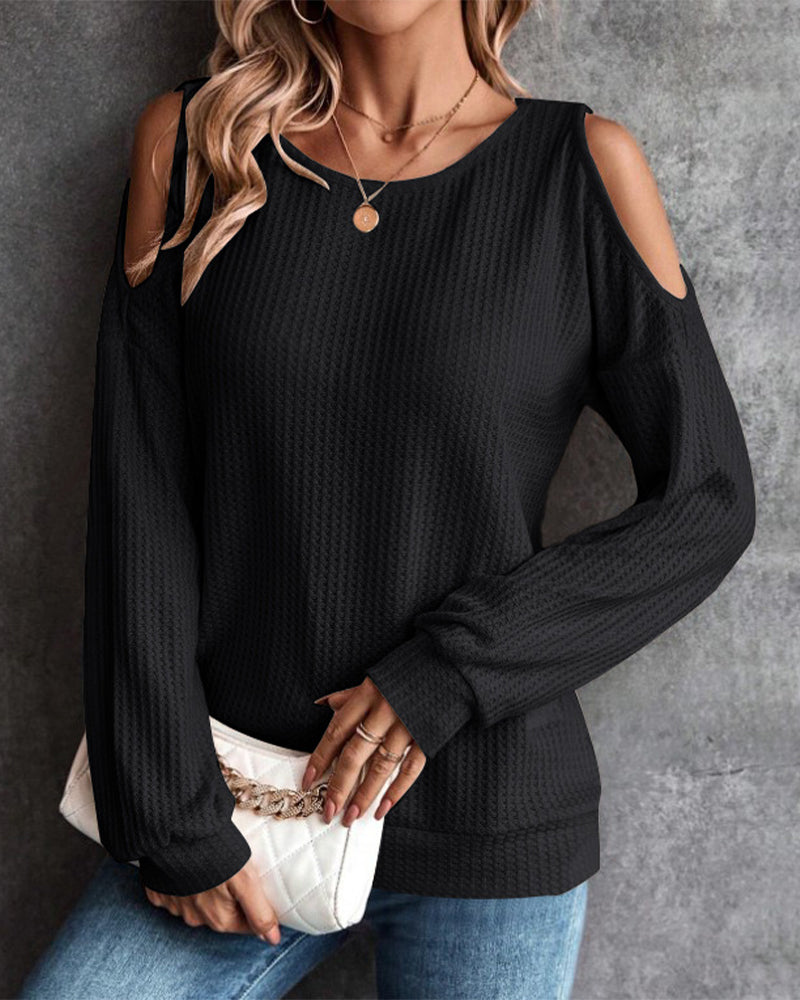 Dames T-shirt met lange mouwen – eenvoudig, comfortabel en ideaal voor elk seizoen.