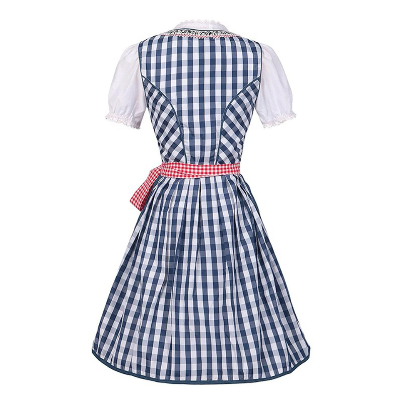 Klassieke Oktoberfest dirndljurk midi – elegante damesjurk met traditioneel ontwerp, flatterende pasvorm en hoogwaardige details, perfect voor bierfeesten en themafeesten.