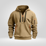 Half zip hoodie met zakken en regular fit