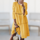 Dames Midi Jurk met Knoopsluiting en Tailleceintuur