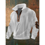 Fleece trui met hoge gevoerde kraag