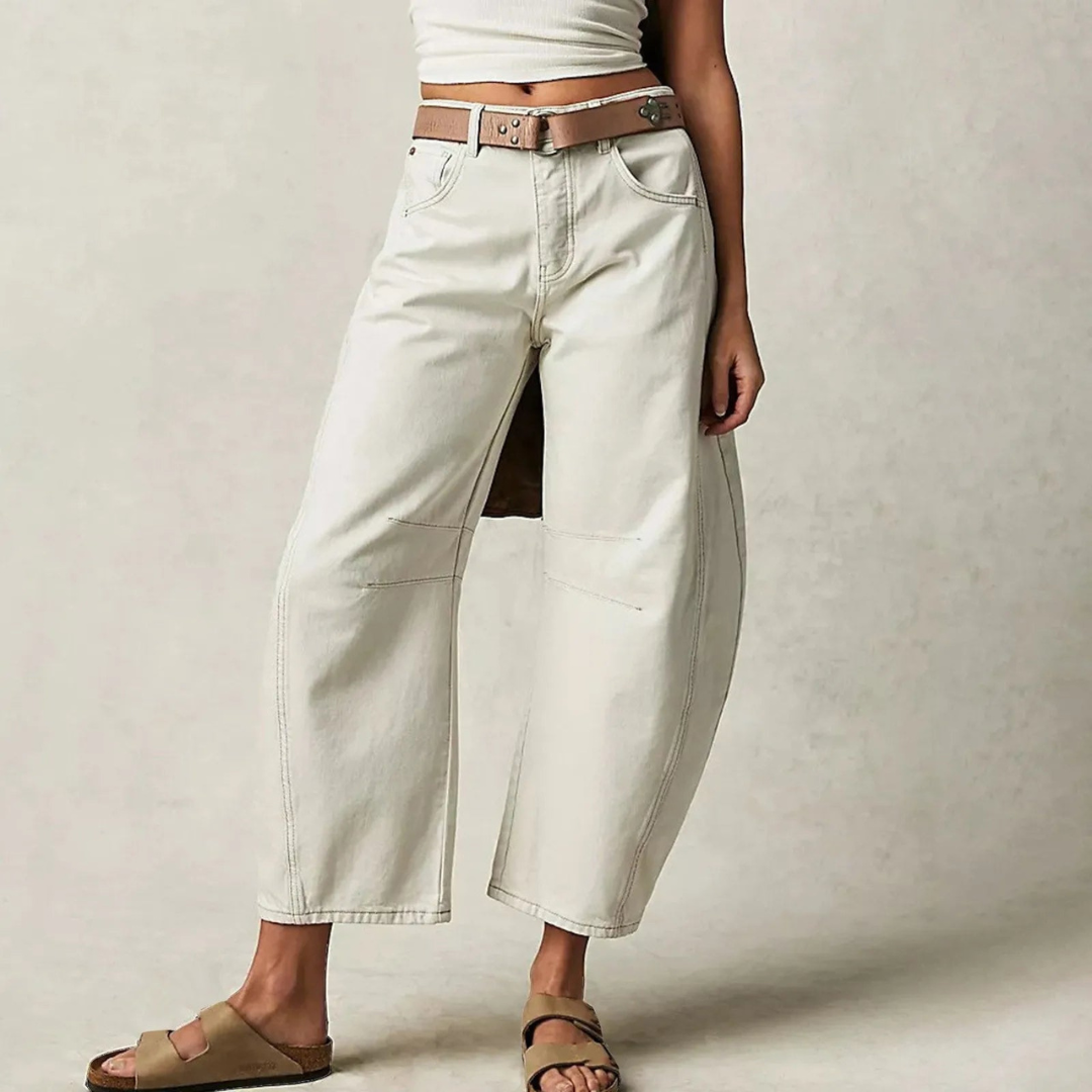 Dames broek met ballonpijpen en hoge taille