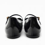 Zwarte Stijlvolle ballerina’s voor dames met een bandje over de voet en een trendy vierkante neus, perfect voor zowel casual als chique looks.
