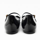 Zwarte Stijlvolle ballerina’s voor dames met een bandje over de voet en een trendy vierkante neus, perfect voor zowel casual als chique looks.
