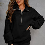 Casual dames sweater met halve rits, comfortabel en stijlvol voor dagelijks gebruik.