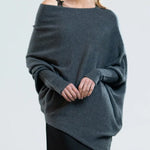 Elegante off-shoulder damestrui in een zachte stof, met lange mouwen en een flatterende pasvorm – ideaal voor een stijlvolle en vrouwelijke look.