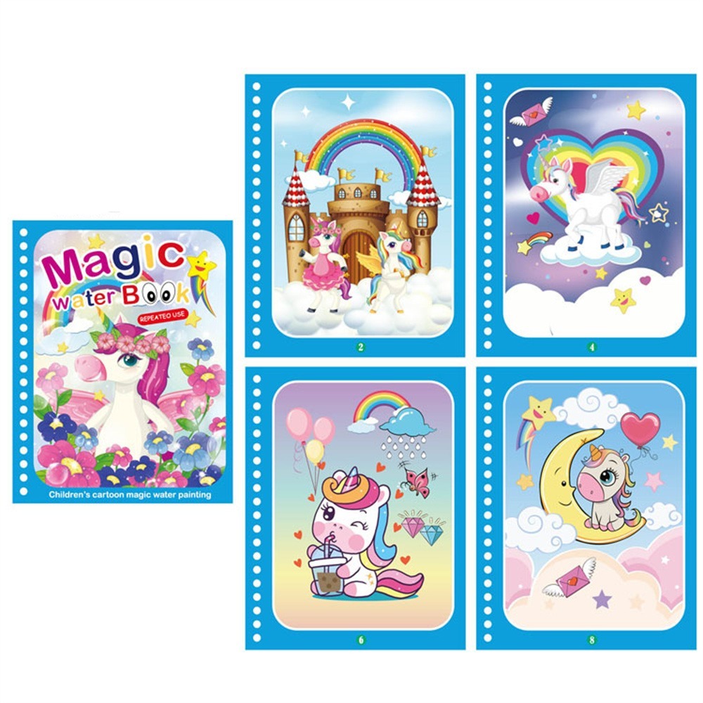 Magic Water Book herbruikbaar kleurboek voor kinderen – creatief en educatief waterkleurboek dat tekenen zonder rommel mogelijk maakt, ideaal voor eindeloos speelplezier.