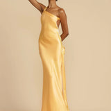 Maxi Jurk met Asymmetrische Halslijn en Split
