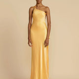 Maxi Jurk met Asymmetrische Halslijn en Split