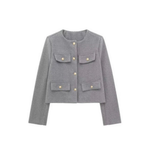 Elise damesjas – tijdloze tweed look met elegante pasvorm, warme voering en stijlvolle afwerking voor veelzijdig gebruik.