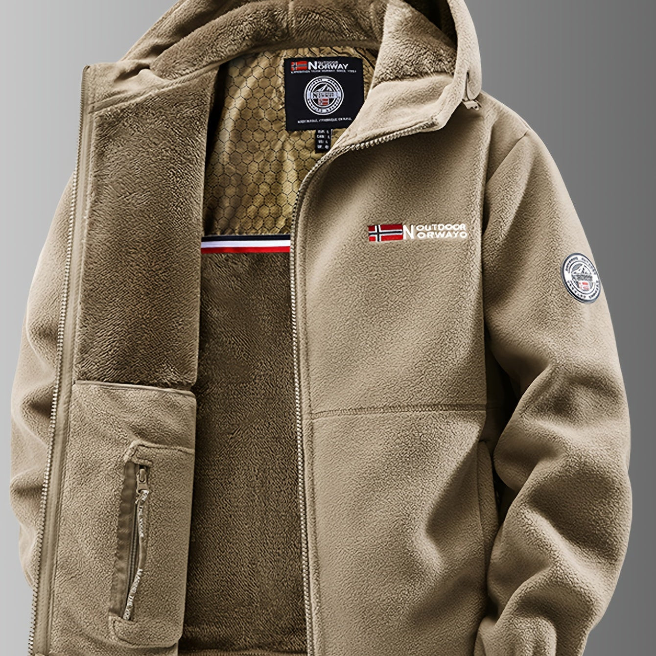 Thermische fleece jas met capuchon voor heren