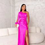 One-Shoulder Maxi Jurk met Drapering