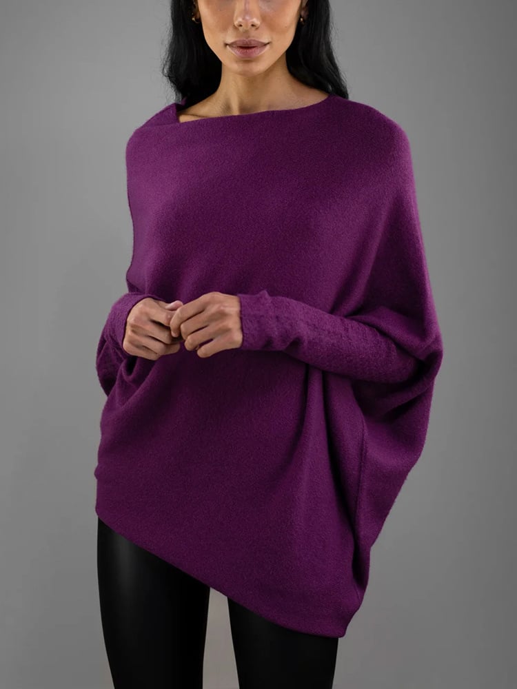 Elegante off-shoulder damestrui in een zachte stof, met lange mouwen en een flatterende pasvorm – ideaal voor een stijlvolle en vrouwelijke look.