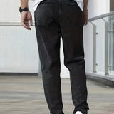 Casual heren denim jeans met losse pasvorm