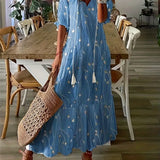 Dames Midi Jurk met Bloemenprint en V-hals