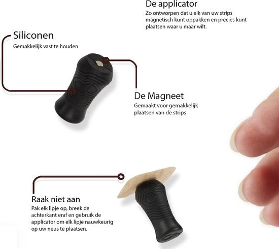 Magnetische neusstrips tegen snurken – Bevordert een open neusademhaling, vermindert snurkgeluiden en ondersteunt sportprestaties. Ideaal voor een rustige nacht en optimale zuurstofopname tijdens het sporten. Comfortabel, huidvriendelijk en effectief voor betere slaap en ademhaling.
