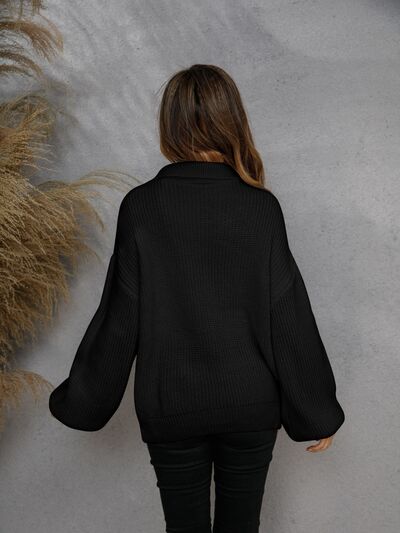 Casual dames sweater met halve rits, comfortabel en stijlvol voor dagelijks gebruik.