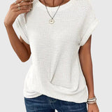 Dames blouse met structuur en korte mouwen