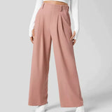 Dames broek met plooien en wijde pijpen