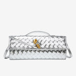 Geweven Leren Crossbody Tas – Luxe & Trendy Damesaccessoire – Compact, Stijlvol en Perfect voor Elke Gelegenheid.