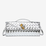 Geweven Leren Crossbody Tas – Luxe & Trendy Damesaccessoire – Compact, Stijlvol en Perfect voor Elke Gelegenheid.