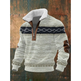Fleece trui met hoge gevoerde kraag