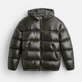 Gewatteerde oversized puffer jas met capuchon