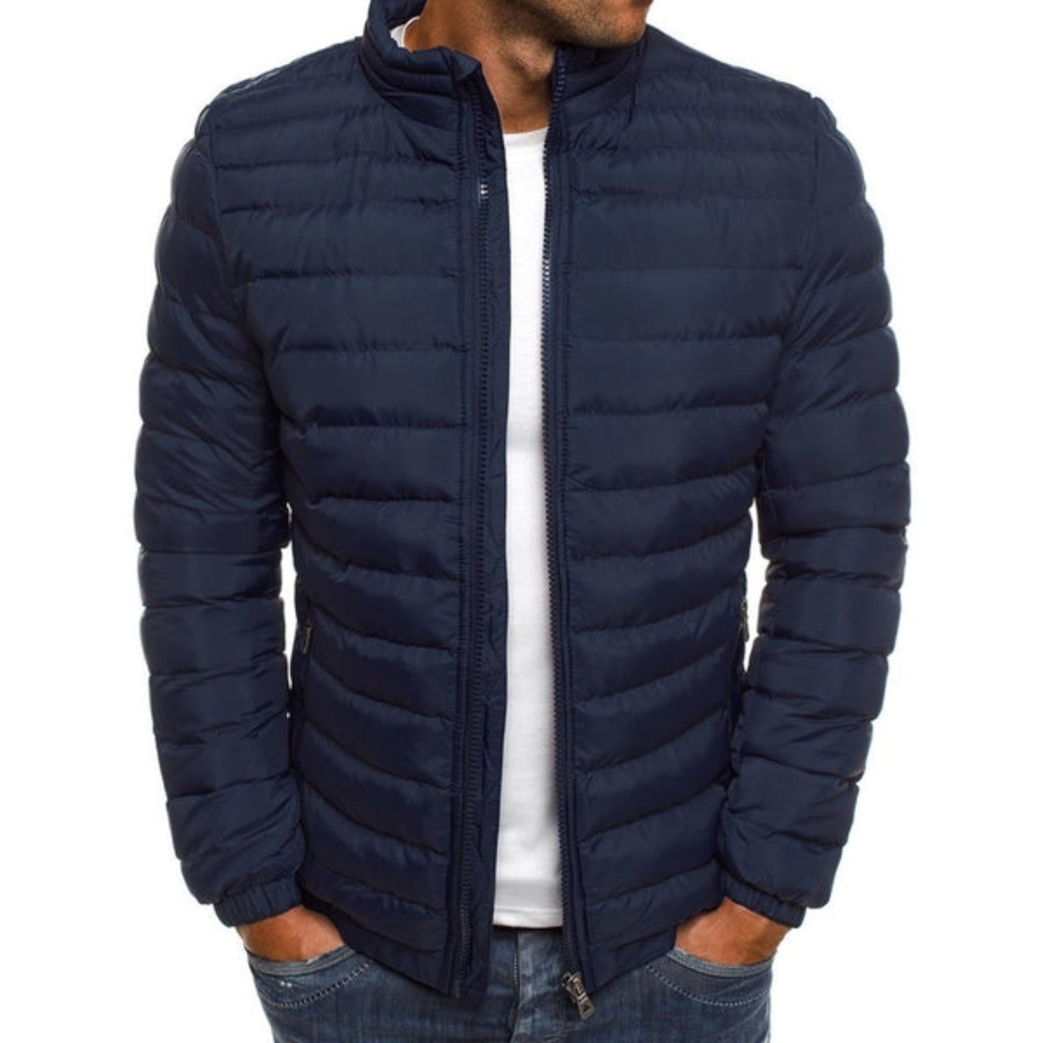 Stijlvolle heren pufferjas in diverse kleuren – warme isolatie, waterafstotend materiaal en comfortabele winterpasvorm.