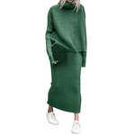 Tweedelige coltrui en maxi-rok set voor dames – elegante en comfortabele outfit voor elke gelegenheid, met een verfijnde en stijlvolle uitstraling.