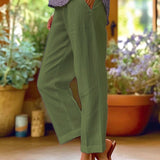Dames Wijde Broek met Elastische Taille