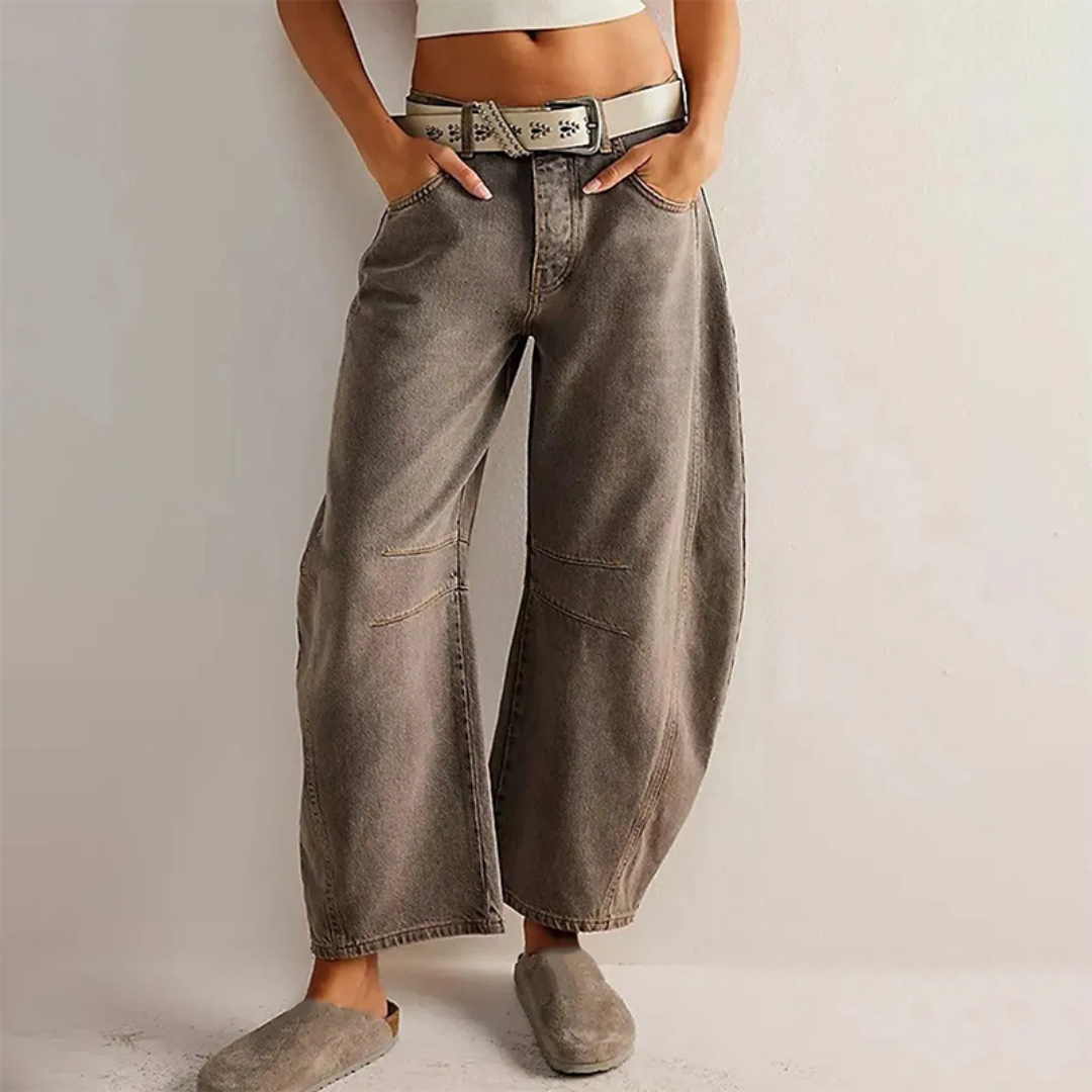 Dames broek met ballonpijpen en hoge taille