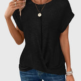 Dames blouse met structuur en korte mouwen