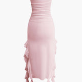 Strapless Maxi Jurk met Ruches