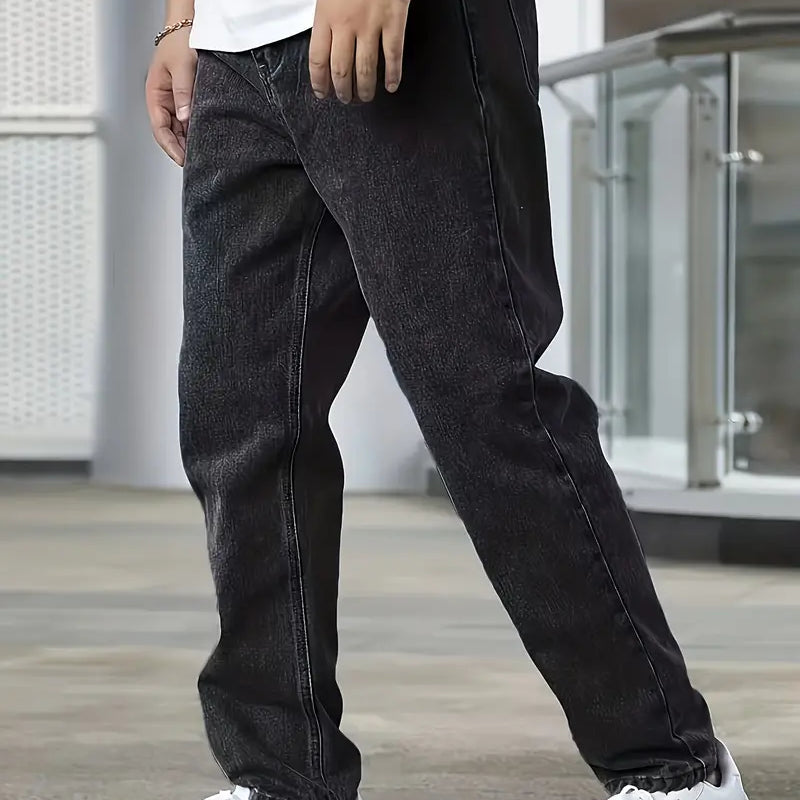 Casual heren denim jeans met losse pasvorm