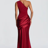 One-Shoulder Maxi Jurk met Drapering